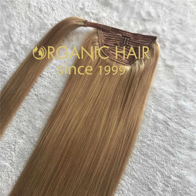Full cuticle double drawn custom color ponytail hair extensions CC123